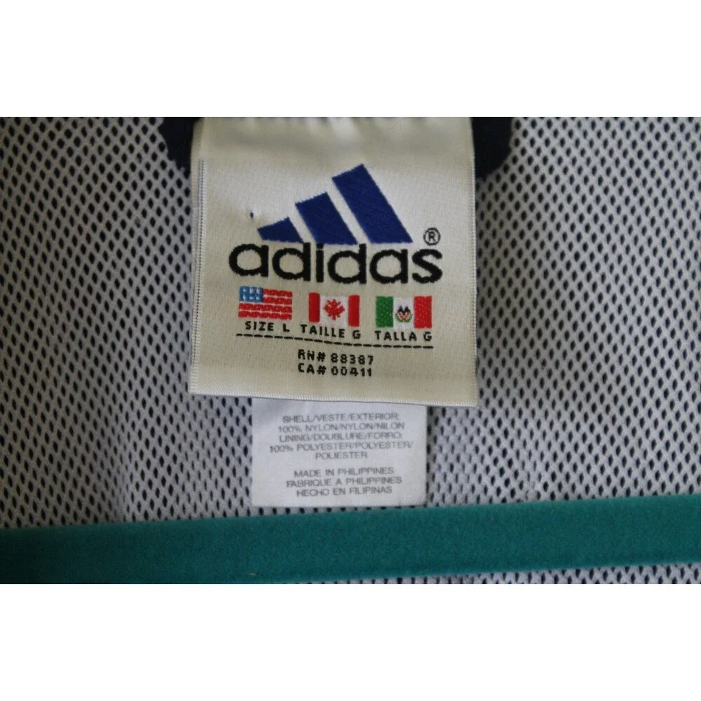 Adidas Jacket Men's L Navy Gray Half Zip Pullover Windbreaker Retro 90s Style